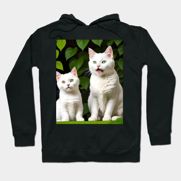 Adorable Cat Illustration - Modern Digital Art Hoodie by Ai-michiart